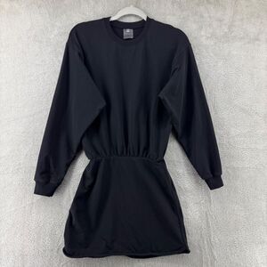 L Space Active Dress Women S Black Groove Crew Neck Blouson Bodice Elastic Waist
